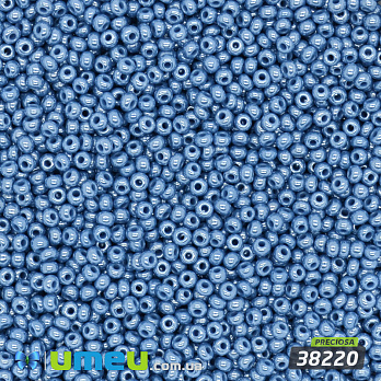 Бісер чеський 11/0, №38220, Синій, Перламутровий (BIS-044854)