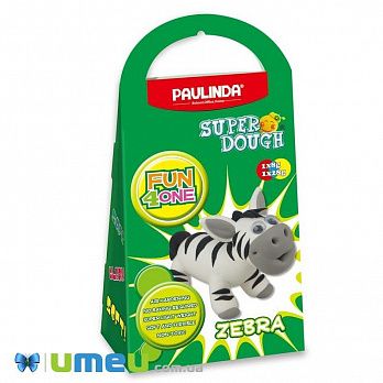 Масса для лепки Paulinda Super Dough Fun4one Зебра (подвижные глаза) (DIF-043541)