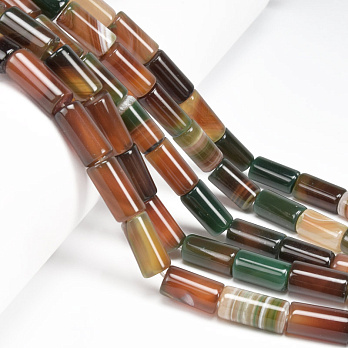 Намистини Агат червоний, Натур. камінь, 14-17 мм, Бочонок (BUS-057177)