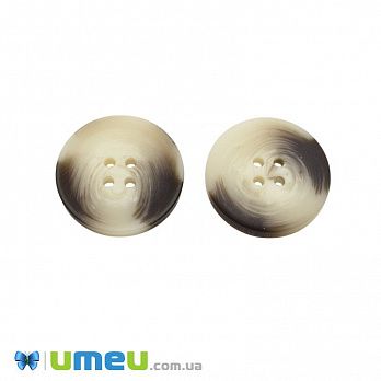 Гудзик пластиковий Круглий, 20 мм, Бежевий (PUG-046367)