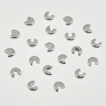 Намистини затискні Крімп, 4 мм, Світле срібло (BUS-008453)