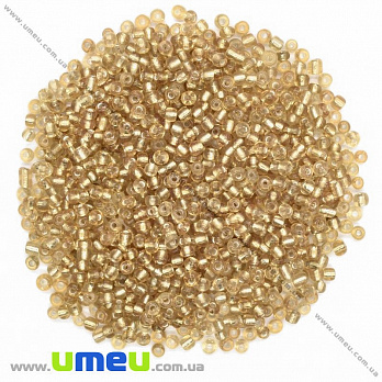 Бісер китайський середній, 8/0, Золотистий блискучий, 3 мм (BIS-026156)