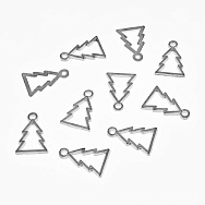 Набір підвісок метал. Ялинка, 18х12 мм, Світле срібло (POD-001707)