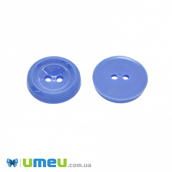 Пуговица пластиковая Круглая, 17,5 мм, Голубая (PUG-047899)