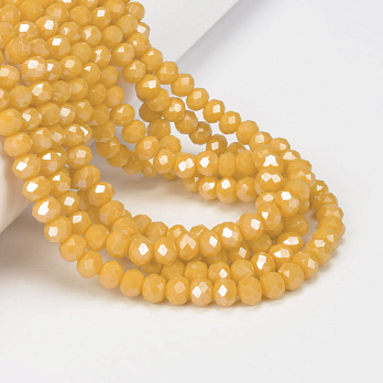 Намистини ронделі, 6х5 мм, Жовті AB (BUS-057092)