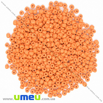 Бисер китайский крупный, 6/0, Оранжевый натуральный, 4 мм (BIS-003532)