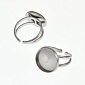 Каблучка з нерж. сталі під кабошон 14 мм, Темне срібло (OSN-060535)