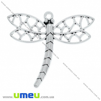 Підвіска метал. Стрекоза, 45х40 мм, Античне срібло (POD-025593)