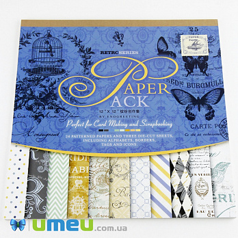 Альбом с бумагой для скрапбукинга (300*300 мм) 24 листа (DIF-039214)