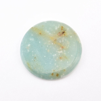 Підвіска Кругла плоска, Натур. камінь Амазоніт, 30 мм (POD-058637)