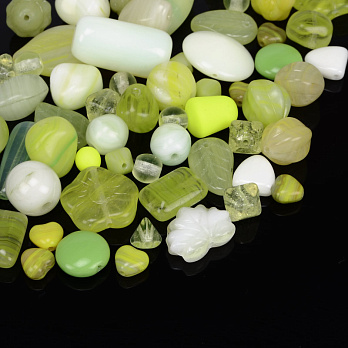 Бусины чешское стекло Preciosa 92-Mix17-Uranium (BUS-042223)