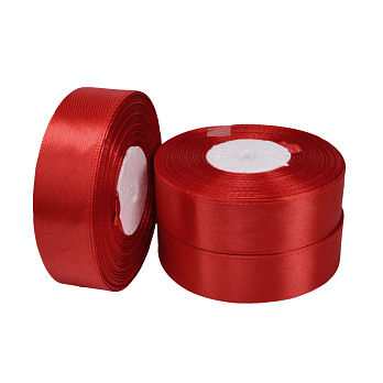 Атласна стрічка, 25 мм, Червона (LEN-054606)