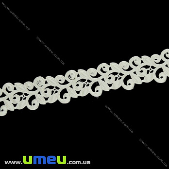 Тасьма тиснена Листочки, 20 мм, Кремова (LEN-022618)