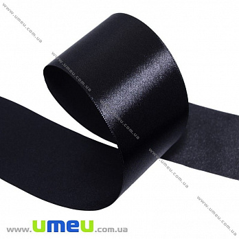 [Архів] Атласна стрічка, 40 мм, Чорна (LEN-014939)