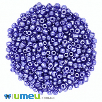 Бісер китайський великий, 6/0, Синій глазурирована, 4 мм (BIS-037730)