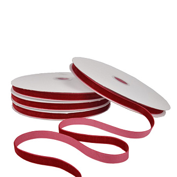 Лента бархатная, 10 мм, Красная (LEN-056806)