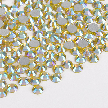 Стразы плоские SS16 (3,8 мм), Желтые AB (STR-061345)