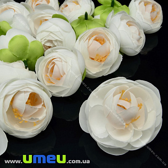 [Архів] Півонія тканинна (головка), 45 мм, Біла (DIF-033190)