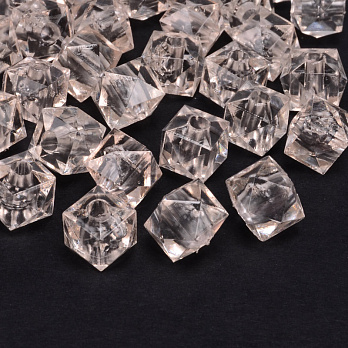 Намистини акрилові, Куб гранований, 10х9 мм, Шампань (BUS-054562)