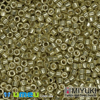 Бісер японський Miyuki Delica 11/0 DB2502, Duracoat Galvanized, Золотистий (BIS-045494)