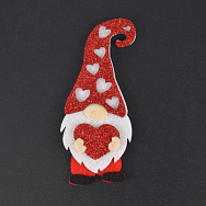 Декоративний виріб із фетру Гном із сердечком, 11х4,5 см, Червоний (FLT-061224)