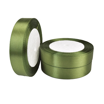 Атласна стрічка, 20 мм, Оливкова (LEN-060335)