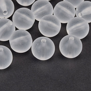 Намистини акрилові матові, Круглі, 12 мм, Білі (BUS-059762)