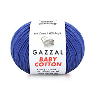 Пряжа Gazzal Baby Cotton №3421, 50 г, 165 м, Синяя (YAR-062512)