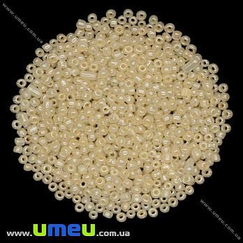 Бисер китайский средний, 8/0, Кремовый перламутровый, 3 мм (BIS-009042)