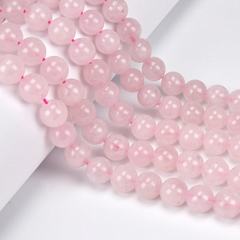 Намистини Кварц рожевий, Натур. камінь, 10 мм, Круглі, 38 см (BUS-060931)