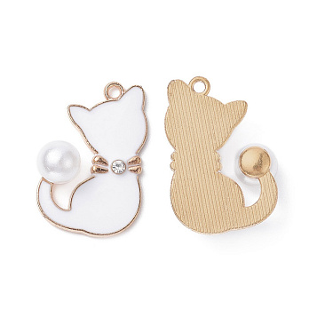 Підвіска метал. Кішечка біла, 29х19 мм, Золото (POD-053891)