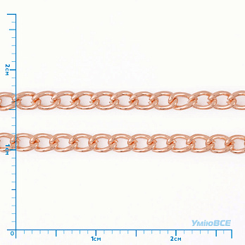 Цепь, Розовое золото, 3,3х2,2 мм, 1 м (ZEP-056057)