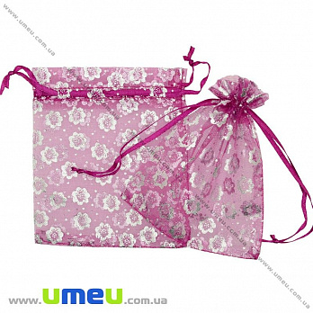 Подарочная упаковка из органзы, 10х12 см, Малиновая (UPK-020388)