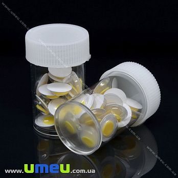 Очки клейові круглі в контейнері, 12 мм, Жовті (DIF-037221)