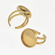 Каблучка з нерж. сталі під кабошон 16 мм, Золото (OSN-060536)