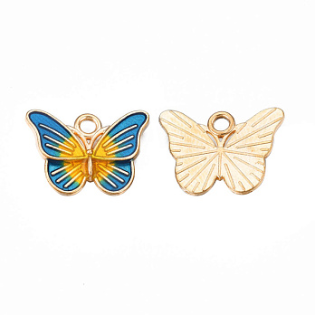 Підвіска метал. Метелик жовто-синій, 18х13,5 мм, Золото (POD-053753)