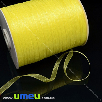 Лента из органзы, 6 мм, Желтая (LEN-015773)