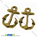 Подвеска метал. Якорь, 16х11 мм, Античное золото (POD-007280)