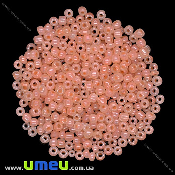 Бісер китайський великий, 6/0, Персиковий перламутровий, 4 мм (BIS-015623)