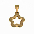 Подвеска из нерж. стали Цветок, 32х20,5 мм, Золото (STL-059180)