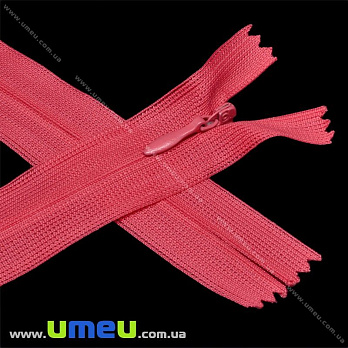 Блискавка (змійка) потайна нероз'ємна, 35 см, Тип 3, Червоно-малинова (ZIP-015976)