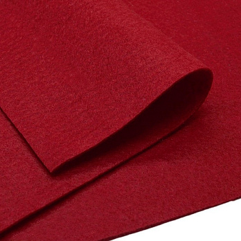 Фетр мягкий 1,3 мм, 30х30 см, Красный (FLT-019402)
