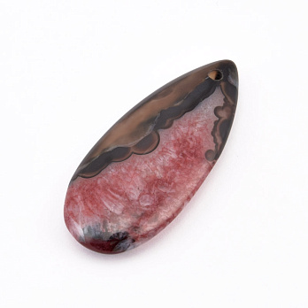Подвеска Капля, Натур. камень Агат бразильский, 40х18 мм (POD-058693)