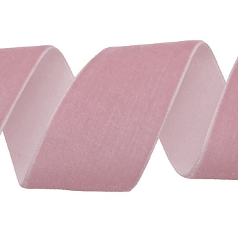 Стрічка оксамитова, 38 мм, Рожева (LEN-052243)