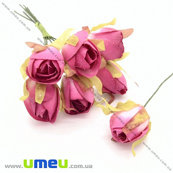 [Архів] Бутон троянди на дроті, 15 мм, Малиновий (DIF-025692)