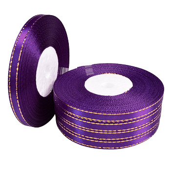 Атласная лента с люрексом, 6 мм, Фиолетовая (LEN-052862)