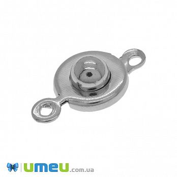 Замок-кнопка, Темное серебро, 17х9 мм (ZAM-039619)