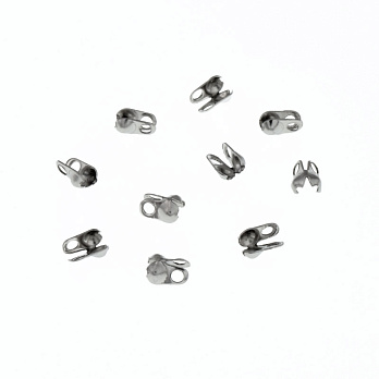 Калоти з нержавіючої сталі, 4х2 мм, Темне срібло (STL-058444)