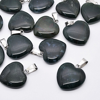 Подвеска Сердце, Натур. камень Агат индийский, 20х20 мм, 1 шт (POD-054338)