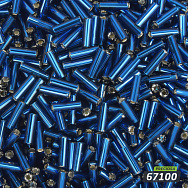 Бісер чеський Стеклярус 3, №67100, Синій темний блискучий, 7 мм (BIS-059335)